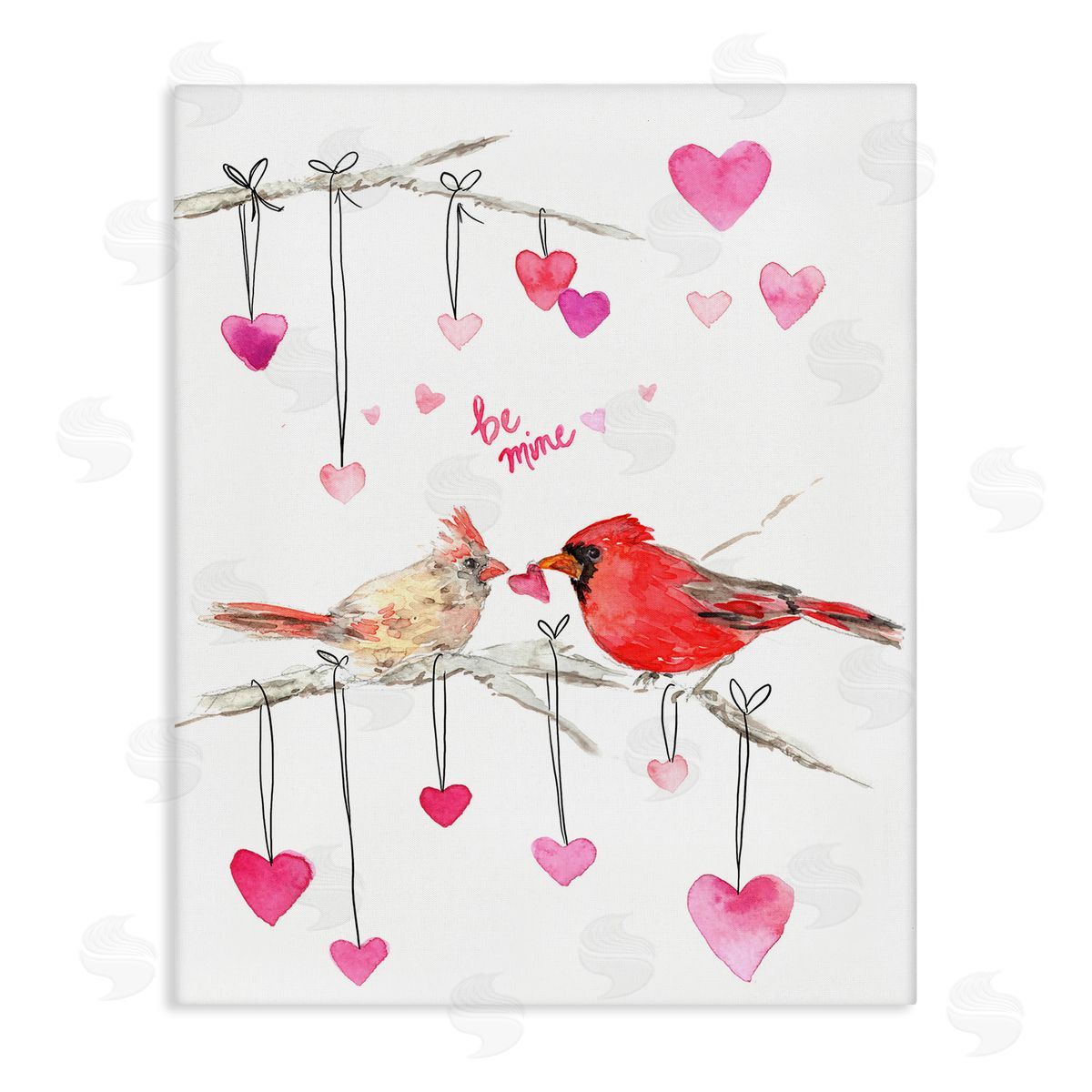 Be Mine Cardinals Canvas Wall Art, Home Decor by Melissa Hyatt