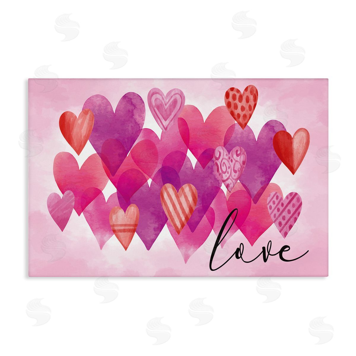Nicole DeCamp Love with Layered Hearts Canvas Wall Art Print