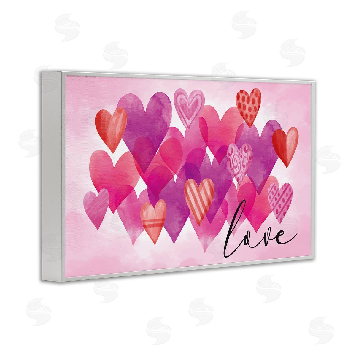Nicole DeCamp Love with Layered Hearts White Framed Giclee Wall Art Print