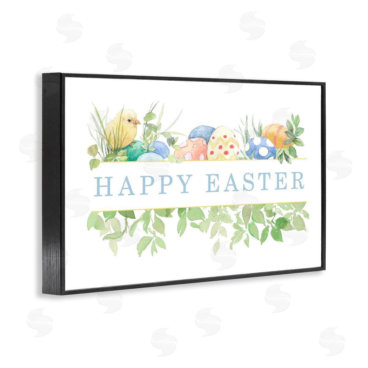 Lanie Loreth Floral Happy Easter Black Framed Giclee Wall Art Print
