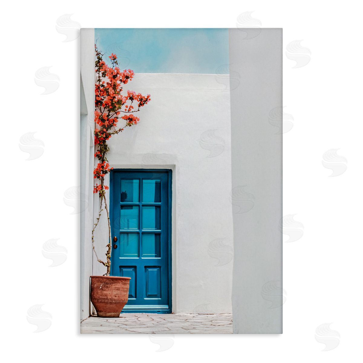 Blue Villa Door Canvas Wall Art, Home Decor by Erin Marie