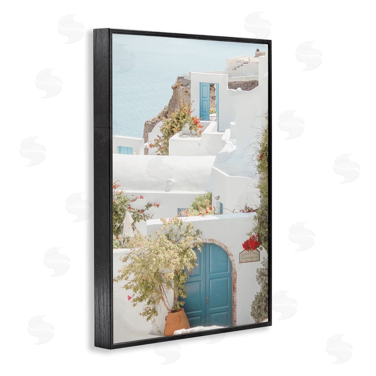 Coastal Town Doorways Black Frame Print Wall Art, Home Decor by Erin Marie