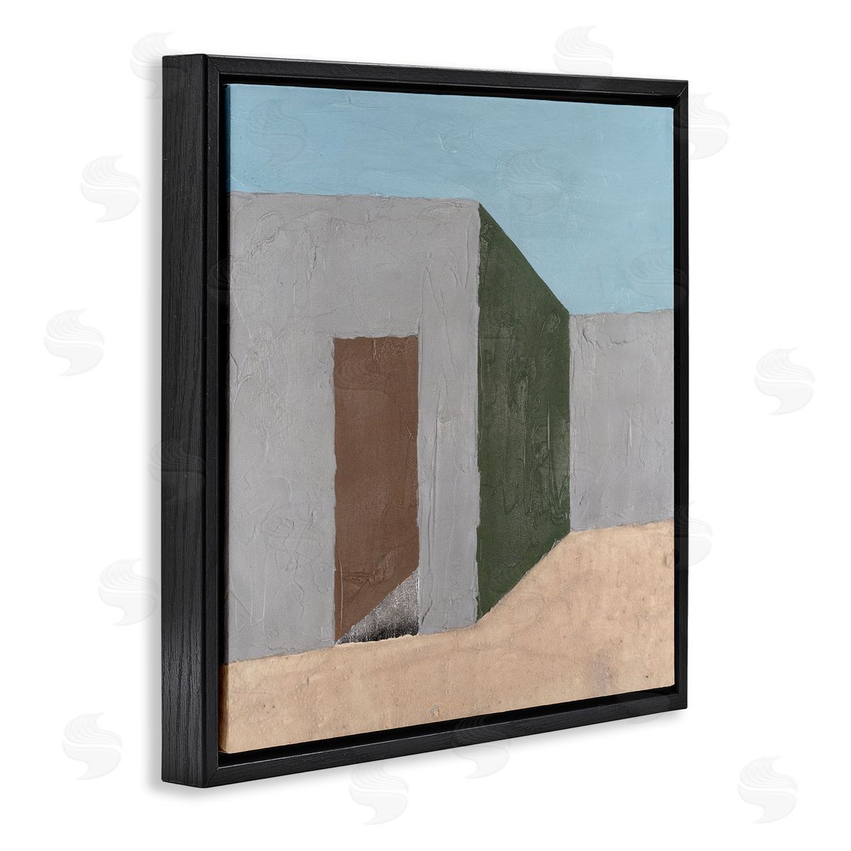 Michael Willett Southwestern Adobe House Black Floating Frame Canvas Wall Art Print