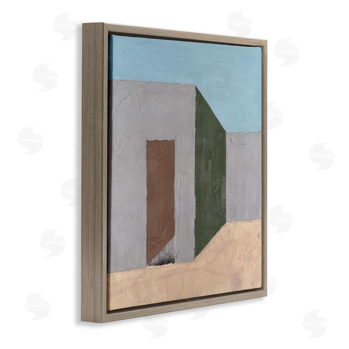 Michael Willett Southwestern Adobe House Brown Floating Frame Canvas Wall Art Print