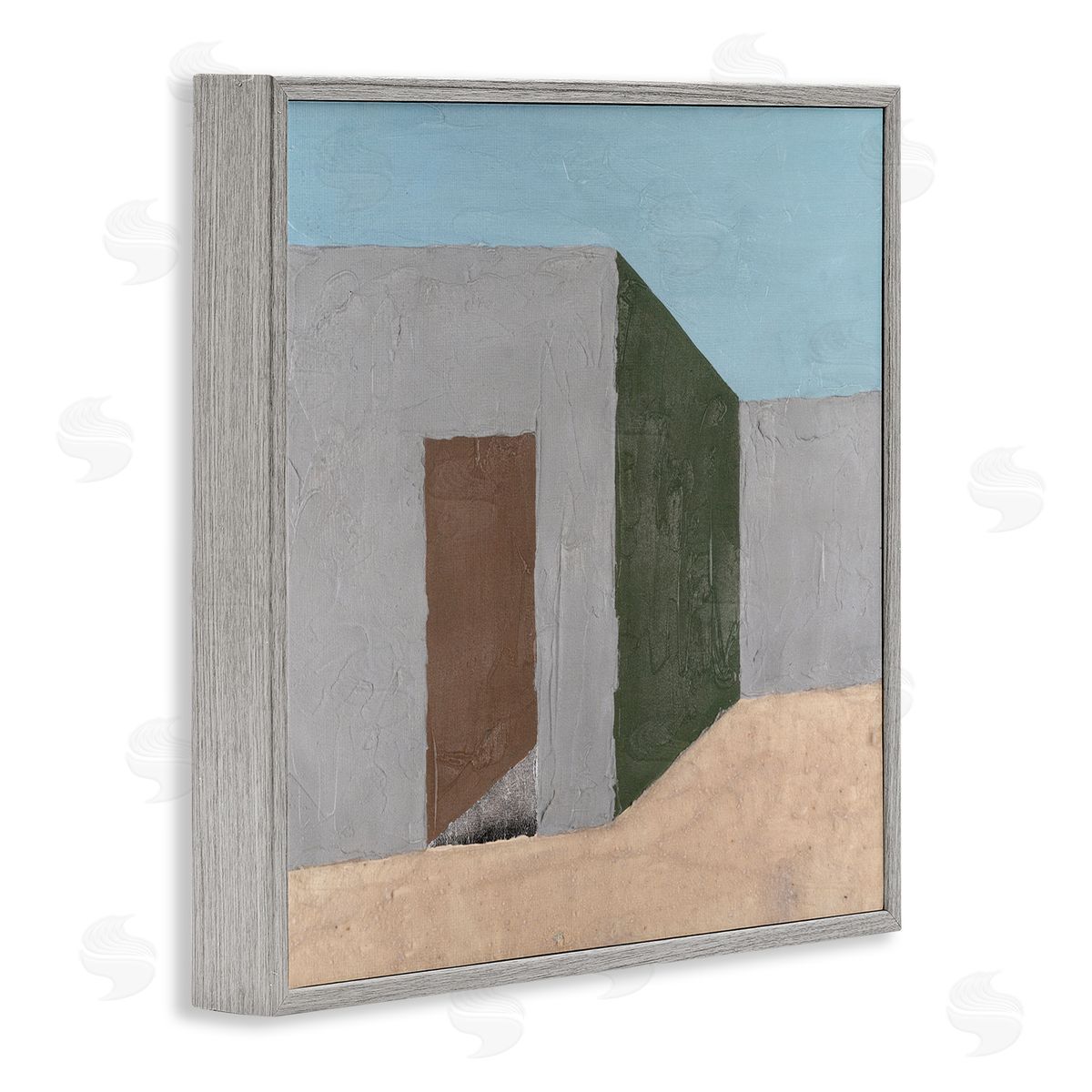 Michael Willett Southwestern Adobe House Gray Framed Giclee Wall Art Print