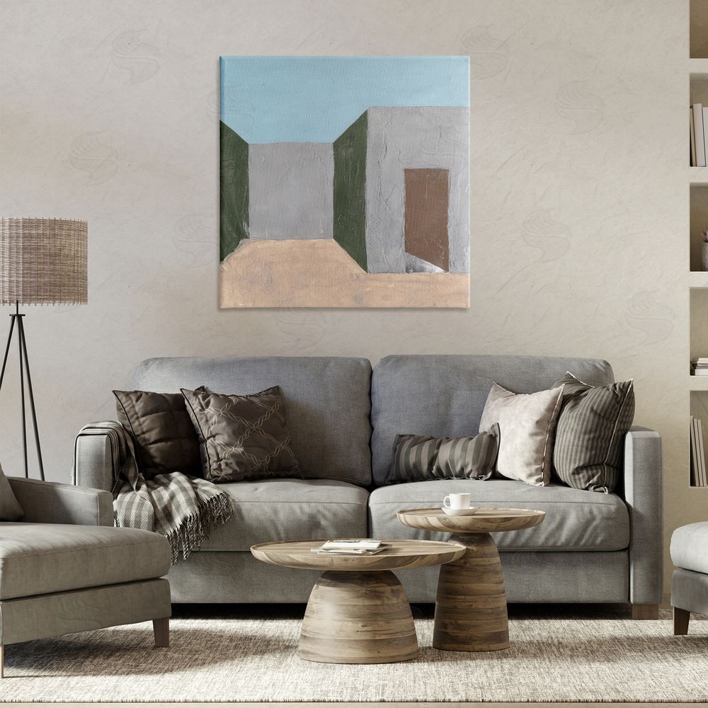 Michael Willett Grey Rustic Building Canvas Wall Art Print in Room