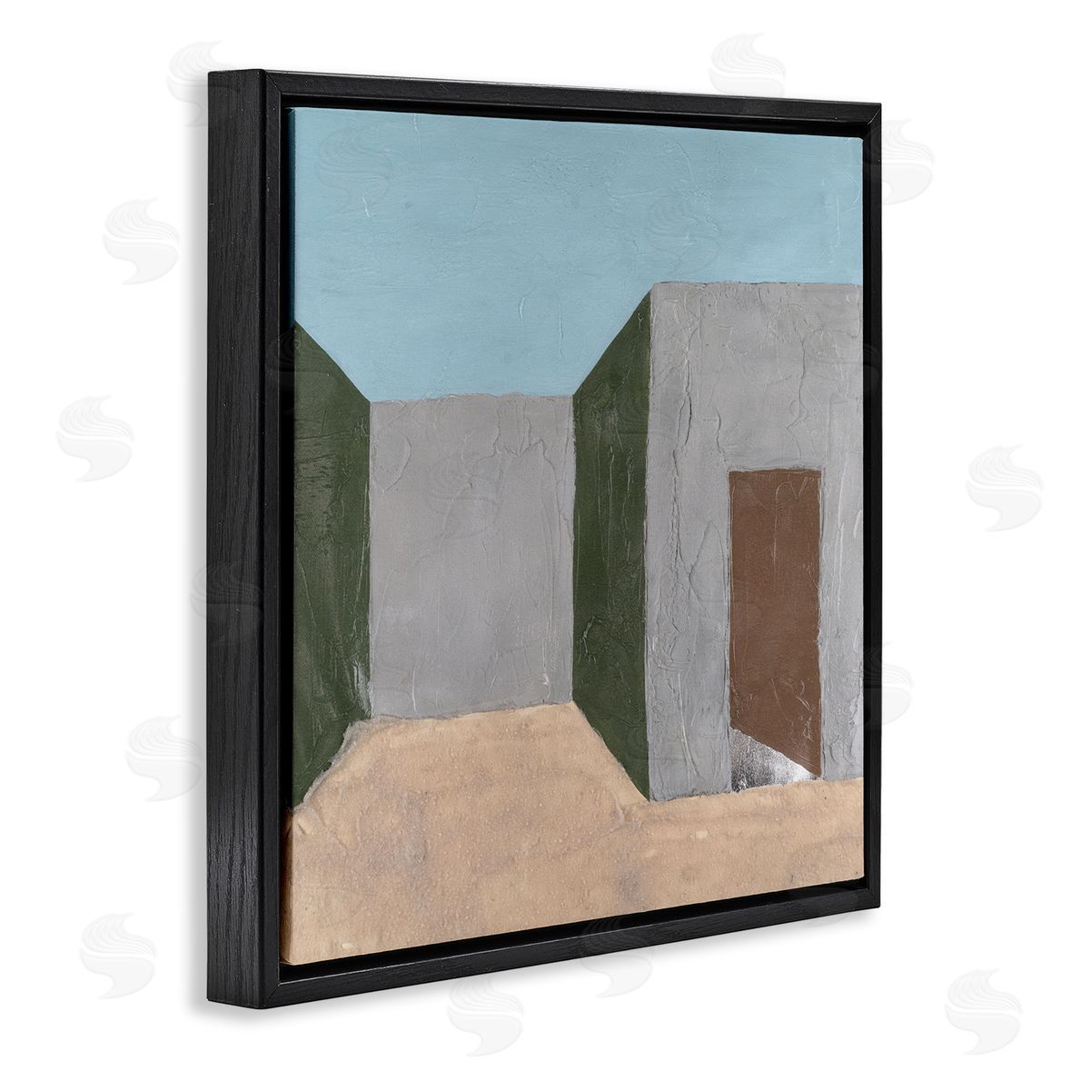 Michael Willett Grey Rustic Building Black Floating Frame Canvas Wall Art Print
