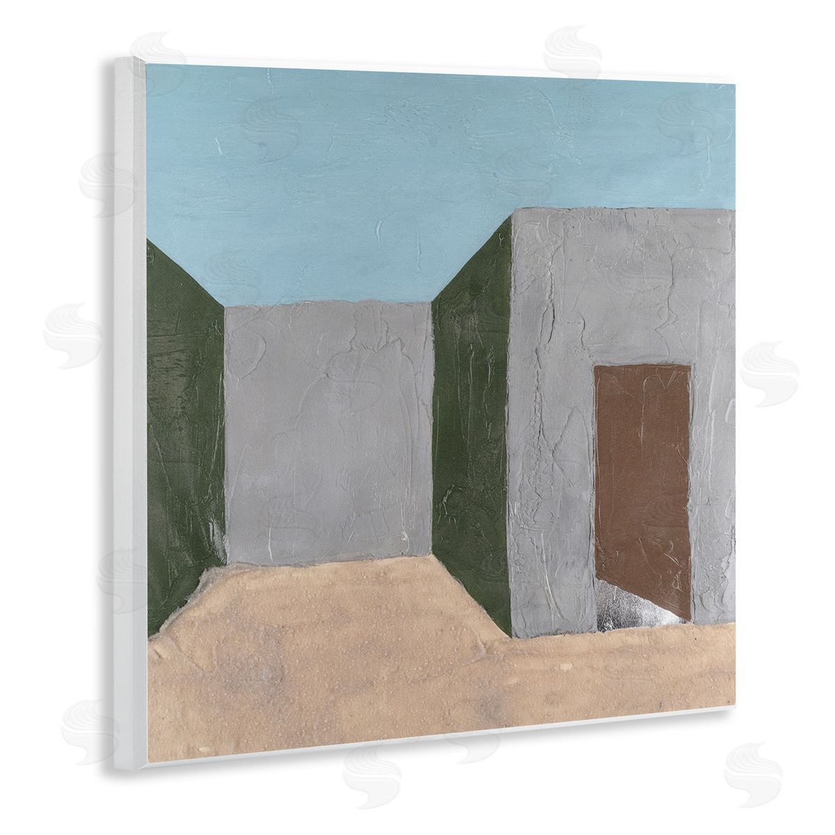 Michael Willett Grey Rustic Building Wooden Wall Plaque Art Print