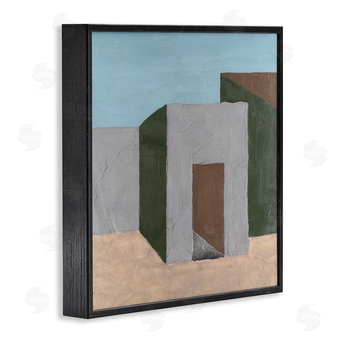 Michael Willett Geometric Desert House Black Framed Giclee Wall Art Print