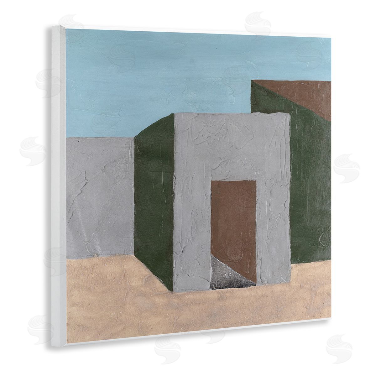 Michael Willett Geometric Desert House Wooden Wall Plaque Art Print