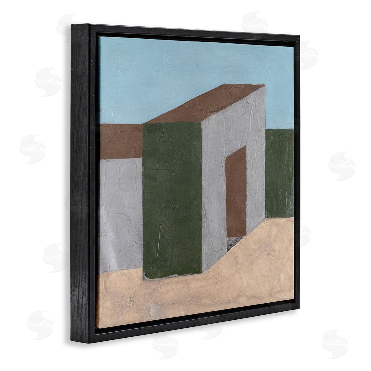 Michael Willett Rustic Desert Building Black Floating Frame Canvas Wall Art Print