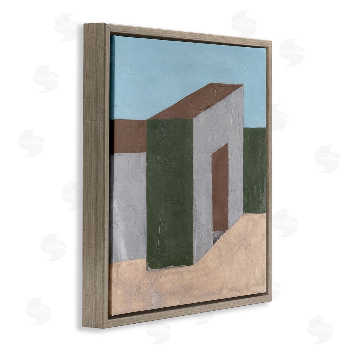 Michael Willett Rustic Desert Building Brown Floating Frame Canvas Wall Art Print