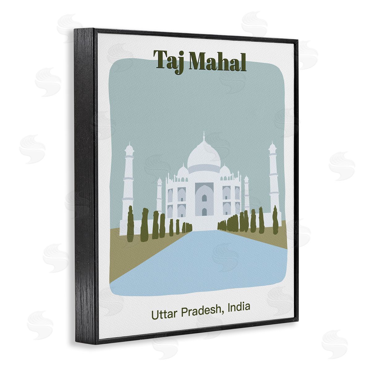 Taj Mahal Architecture Black Frame Print Wall Art, Home Decor by Regina Moore