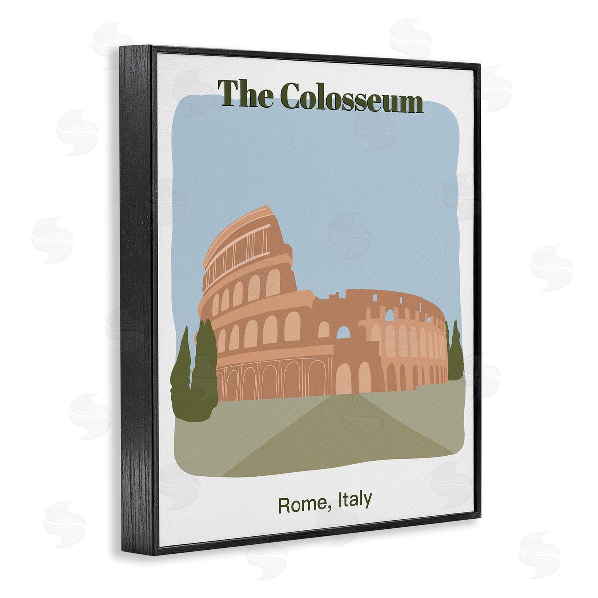 The Colosseum Architecture Black Frame Print Wall Art, Home Decor by Regina Moore