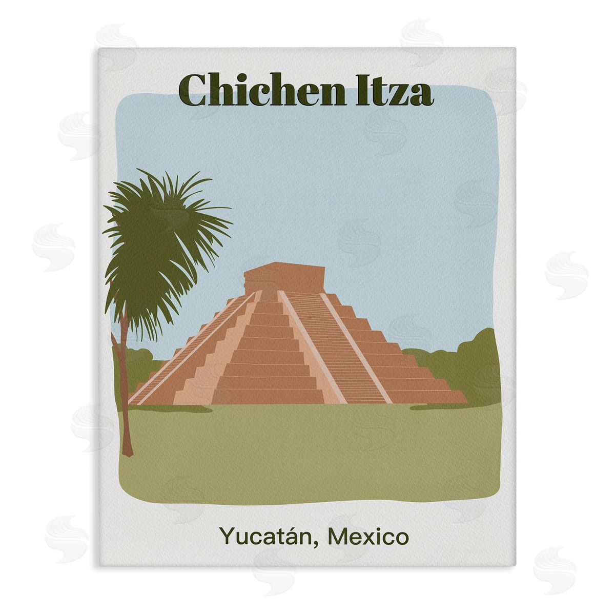 Chichen Itza Architecture Canvas Wall Art, Home Decor by Regina Moore