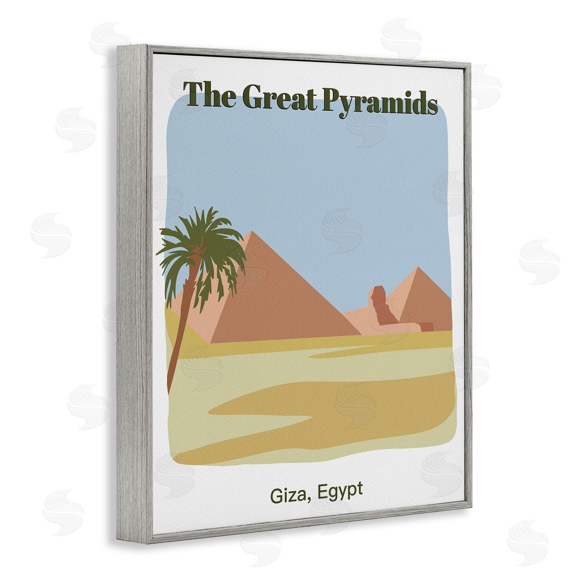 Great Pyramids Architecture Grey Frame Print Wall Art, Home Decor by Regina Moore