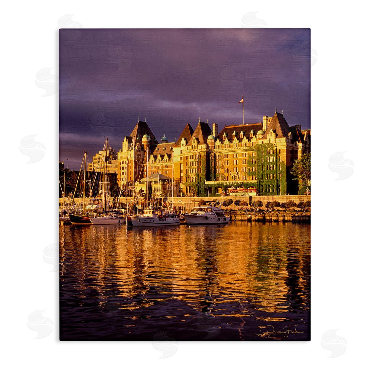 City Boat Harbor Canvas Wall Art, Home Decor by Dennis Frates