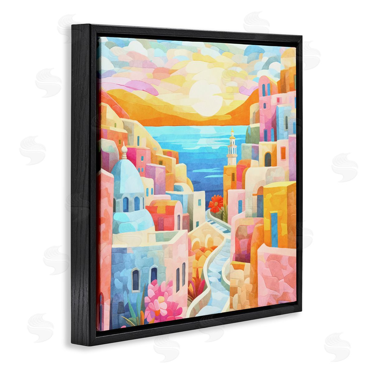 Andrea Haase Pastel Seaside Dreams Black Floating Frame Canvas Wall Art Print