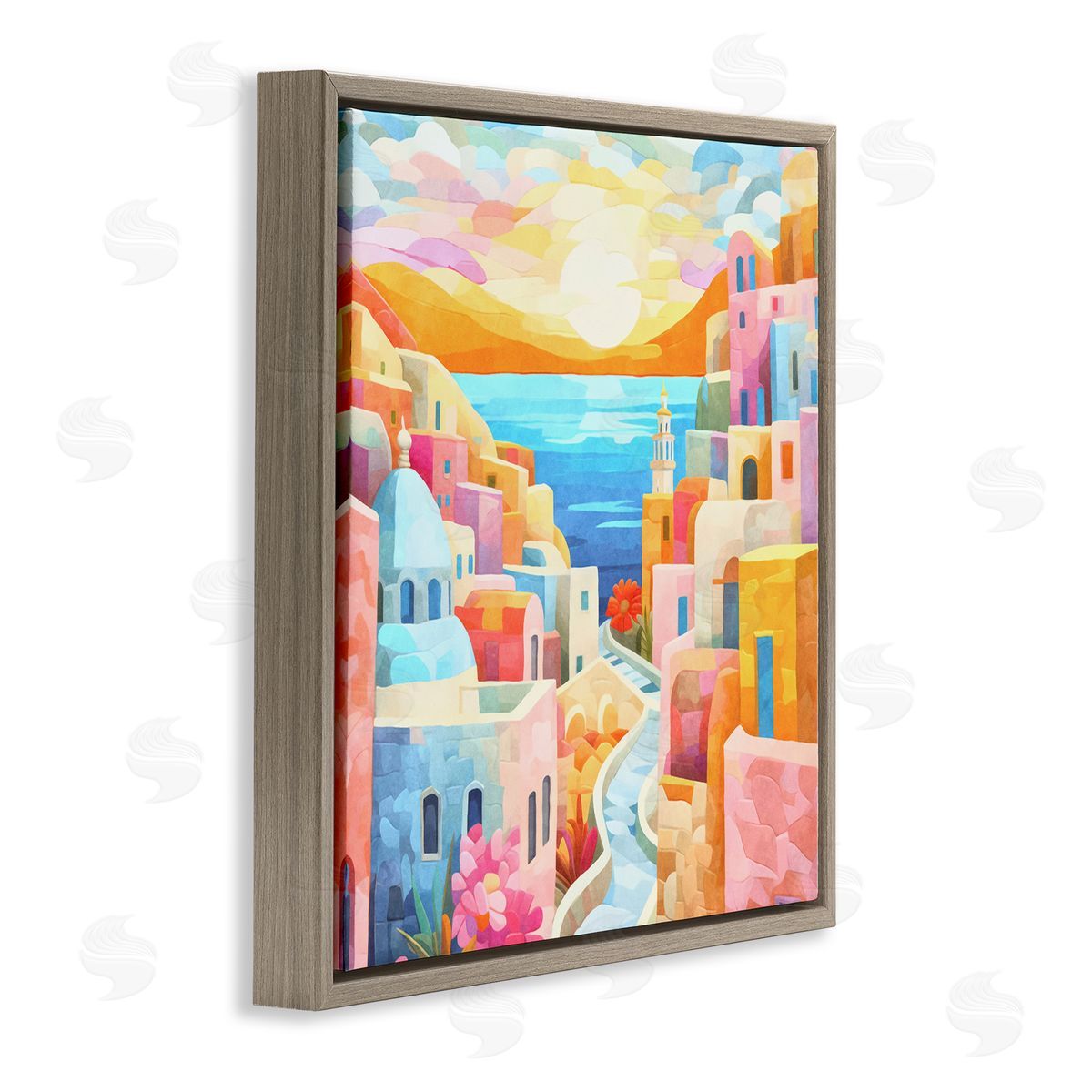 Andrea Haase Pastel Seaside Dreams Brown Floating Frame Canvas Wall Art Print