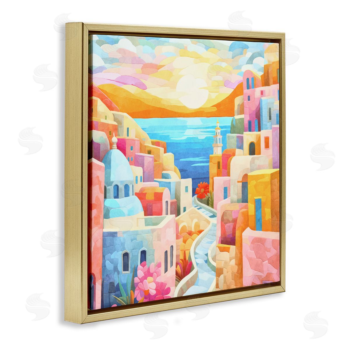 Andrea Haase Pastel Seaside Dreams Gold Floating Frame Canvas Wall Art Print