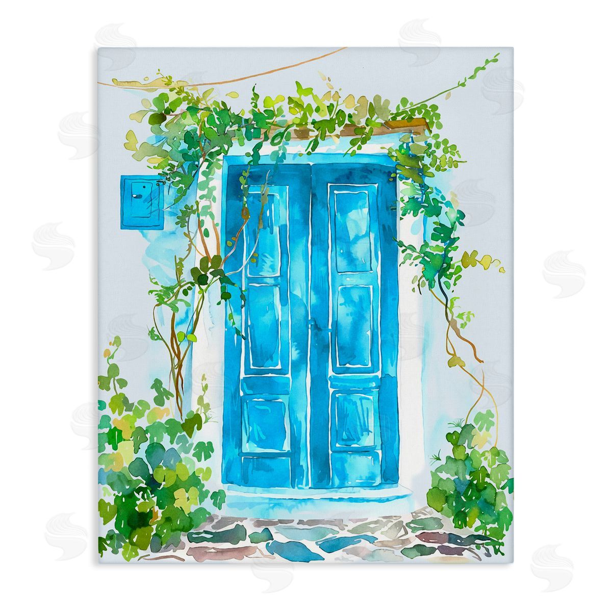 Blue Vine Covered Door Canvas Wall Art, Home Decor by Andrea Haase