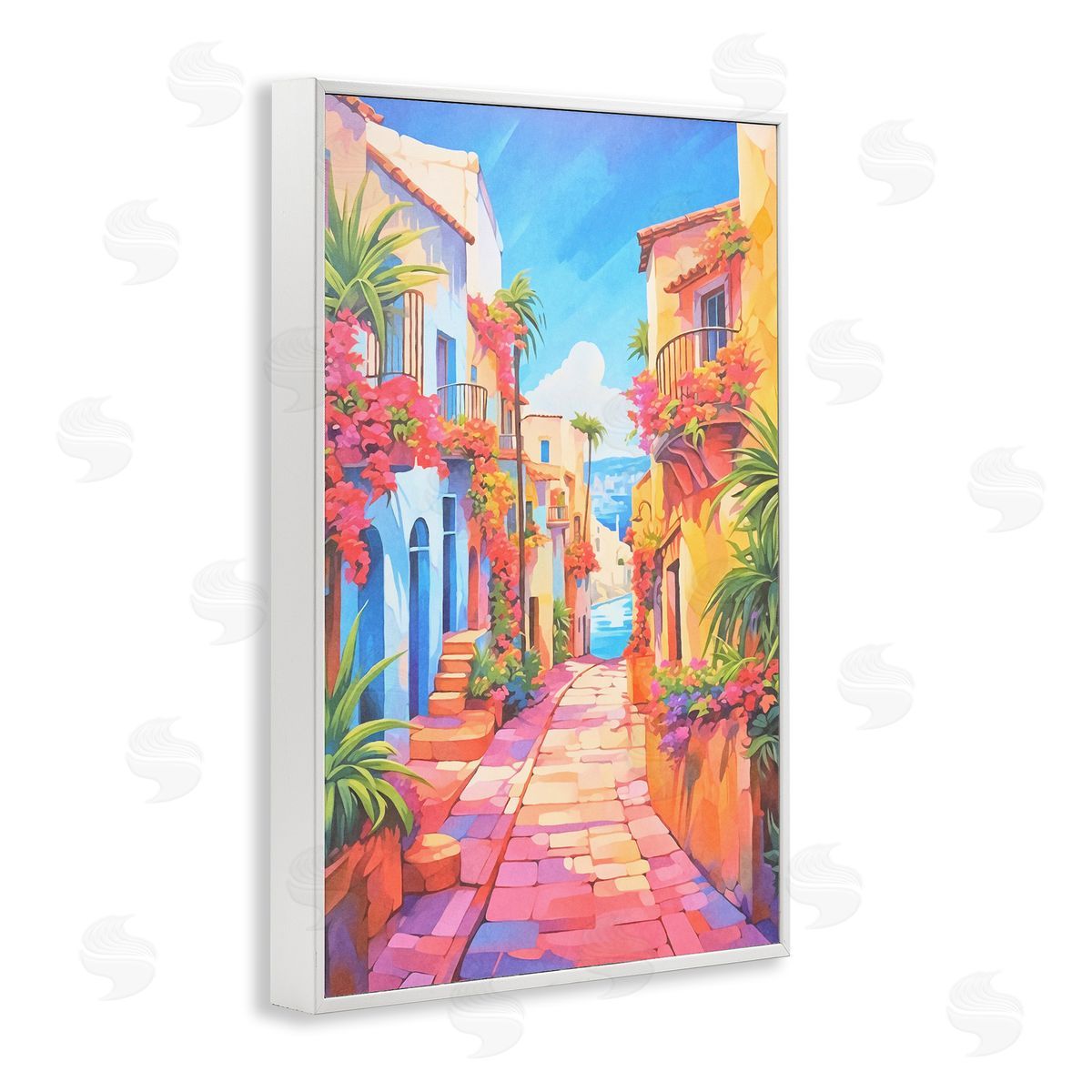 Mediterranean Moments Scene White Frame Print Wall Art, Home Decor by Andrea Haase