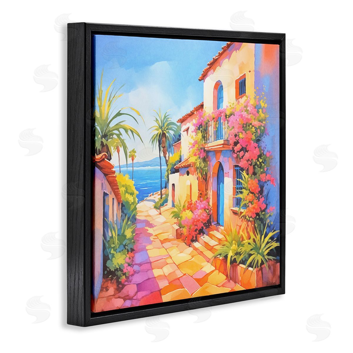 Andrea Haase Tropical Bella Vista Black Floating Frame Canvas Wall Art Print