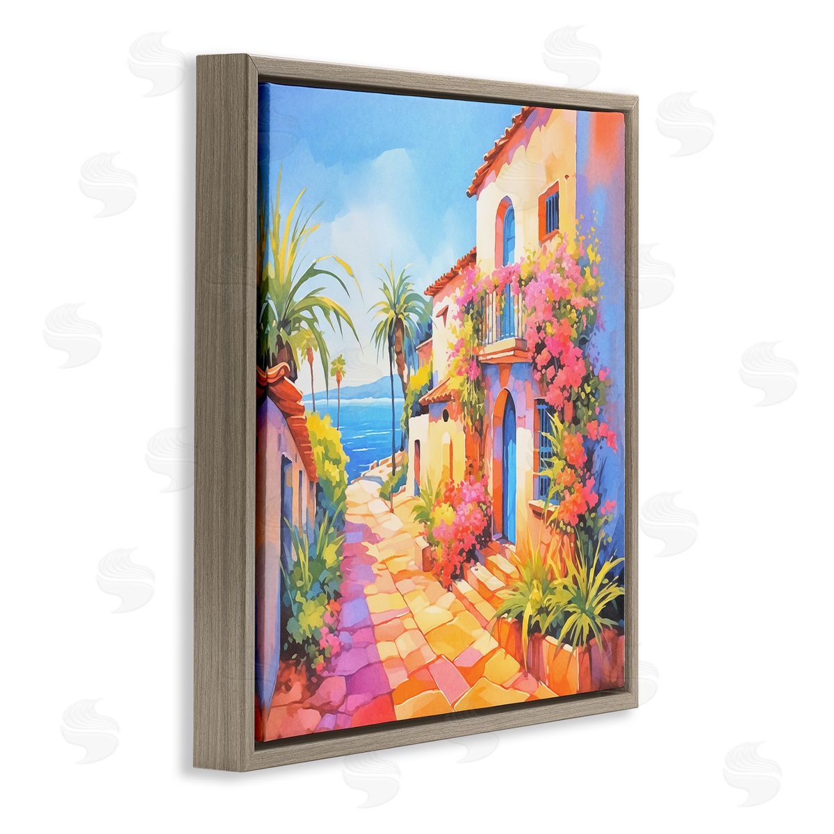 Andrea Haase Tropical Bella Vista Brown Floating Frame Canvas Wall Art Print
