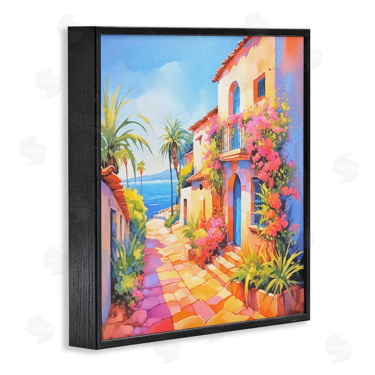 Andrea Haase Tropical Bella Vista Black Framed Giclee Wall Art Print