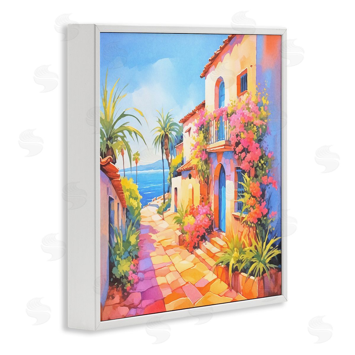 Andrea Haase Tropical Bella Vista White Framed Giclee Wall Art Print