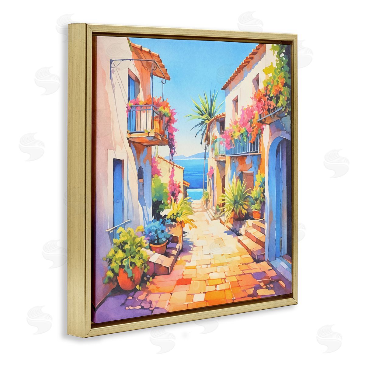 Andrea Haase Scenic Bella Vista Gold Floating Frame Canvas Wall Art Print