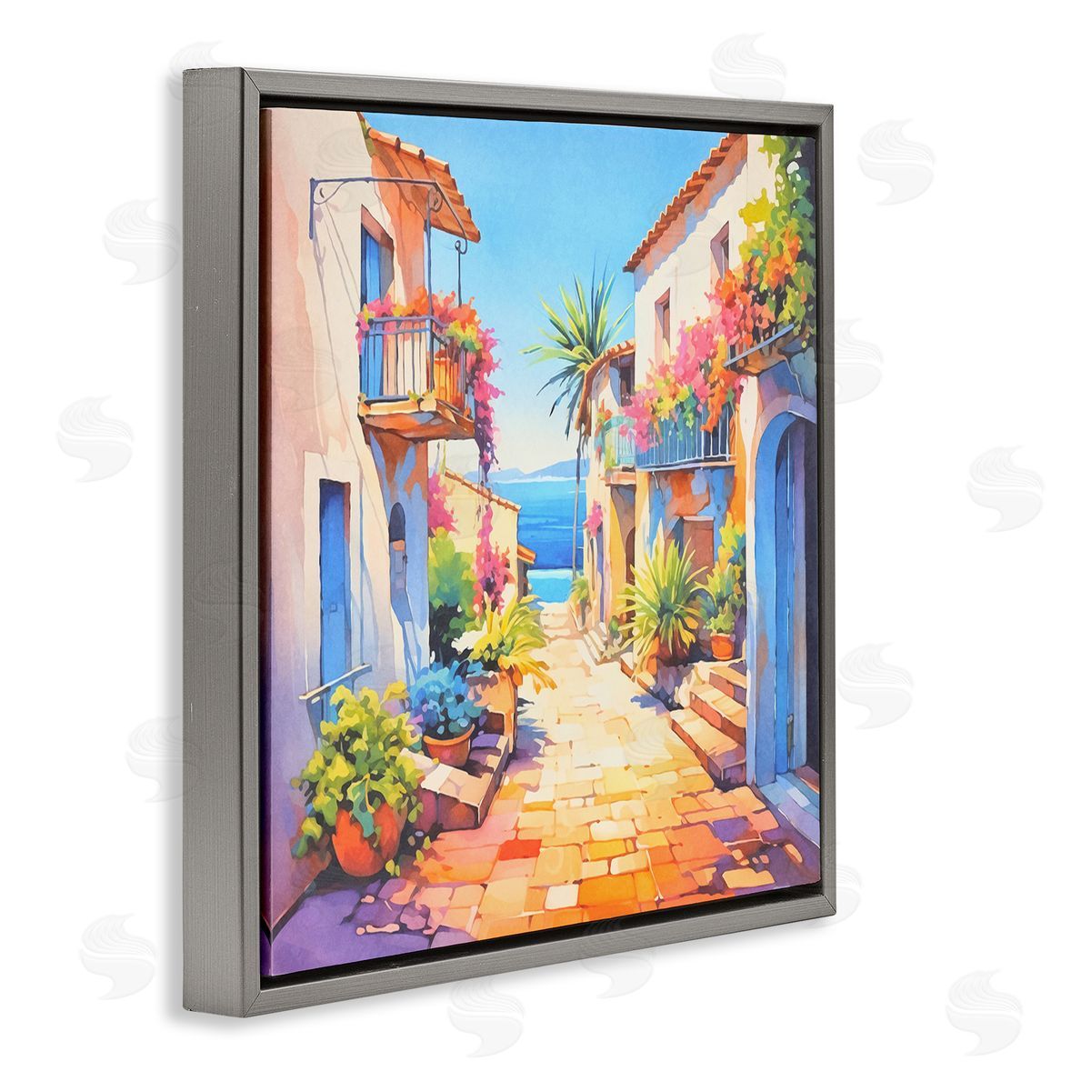 Andrea Haase Scenic Bella Vista Gray Floating Frame Canvas Wall Art Print