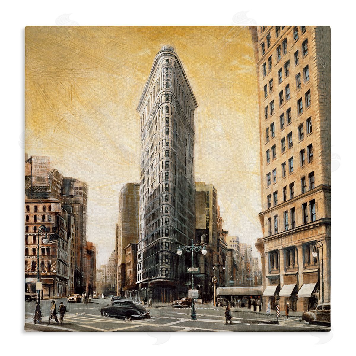 Matthew Daniels People Strolling City Canvas Wall Art Print
