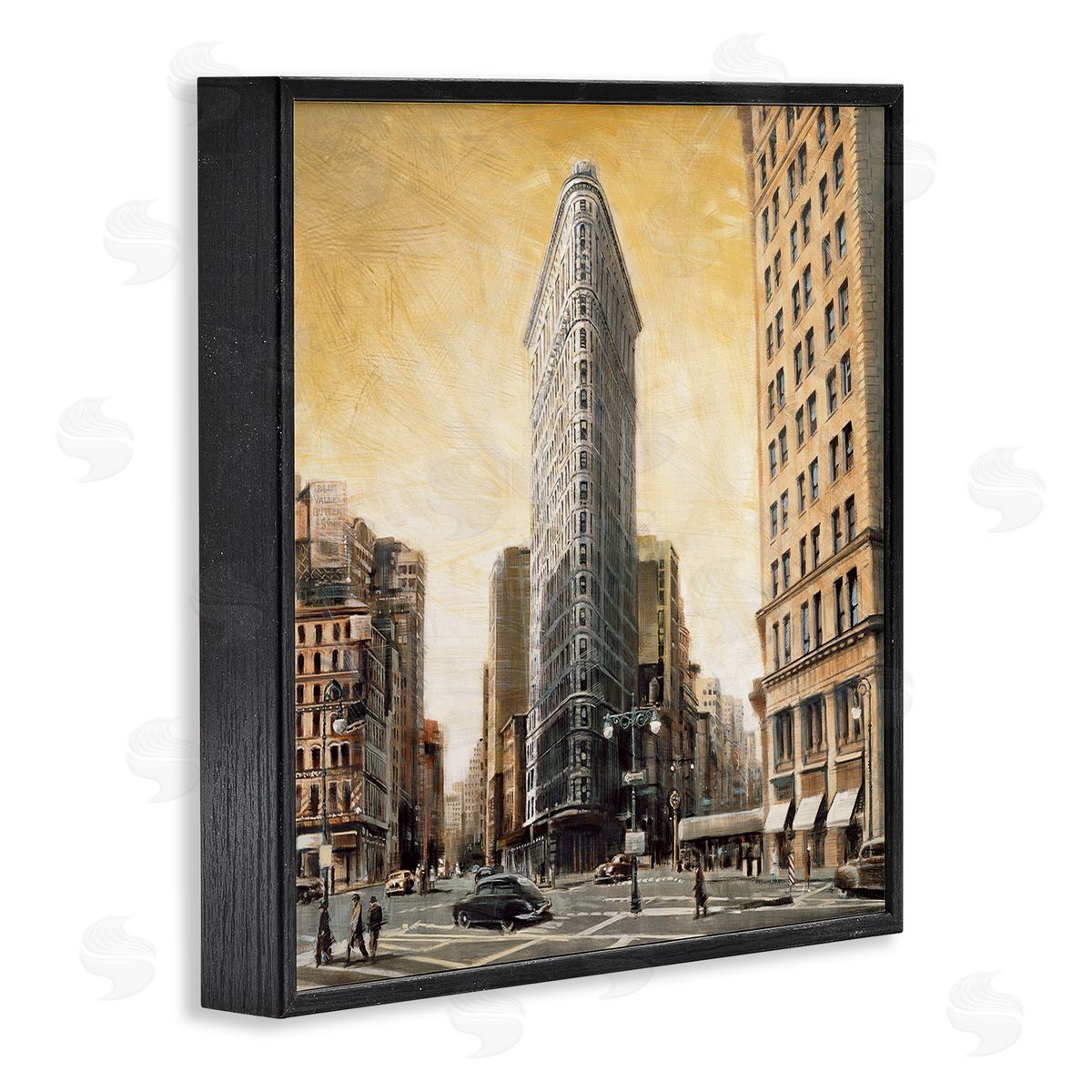 Matthew Daniels People Strolling City Black Framed Giclee Wall Art Print