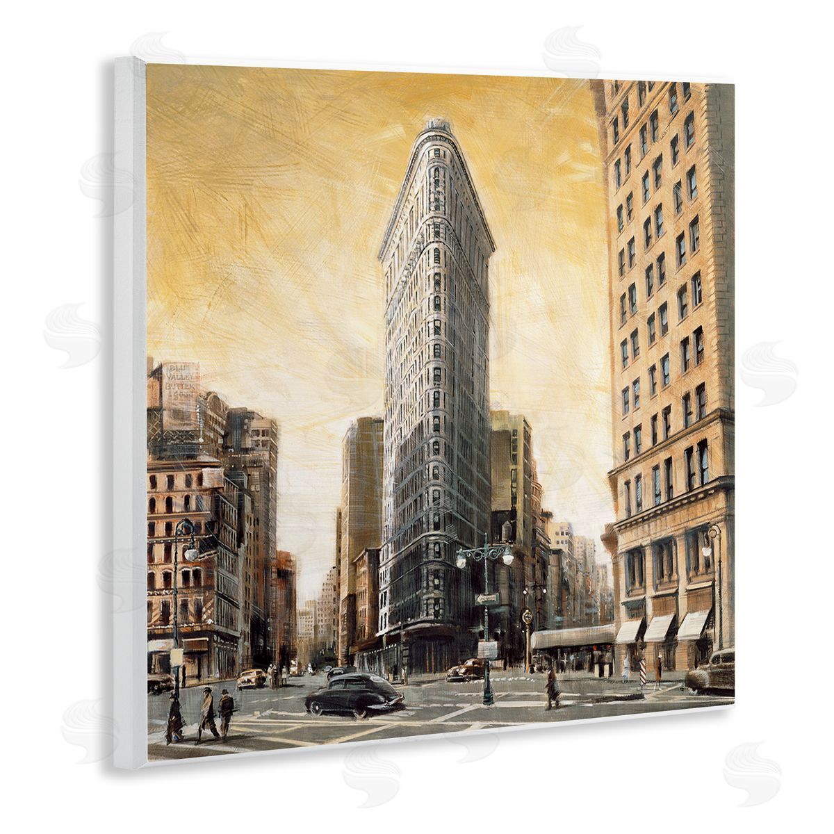 Matthew Daniels People Strolling City Wooden Wall Plaque Art Print