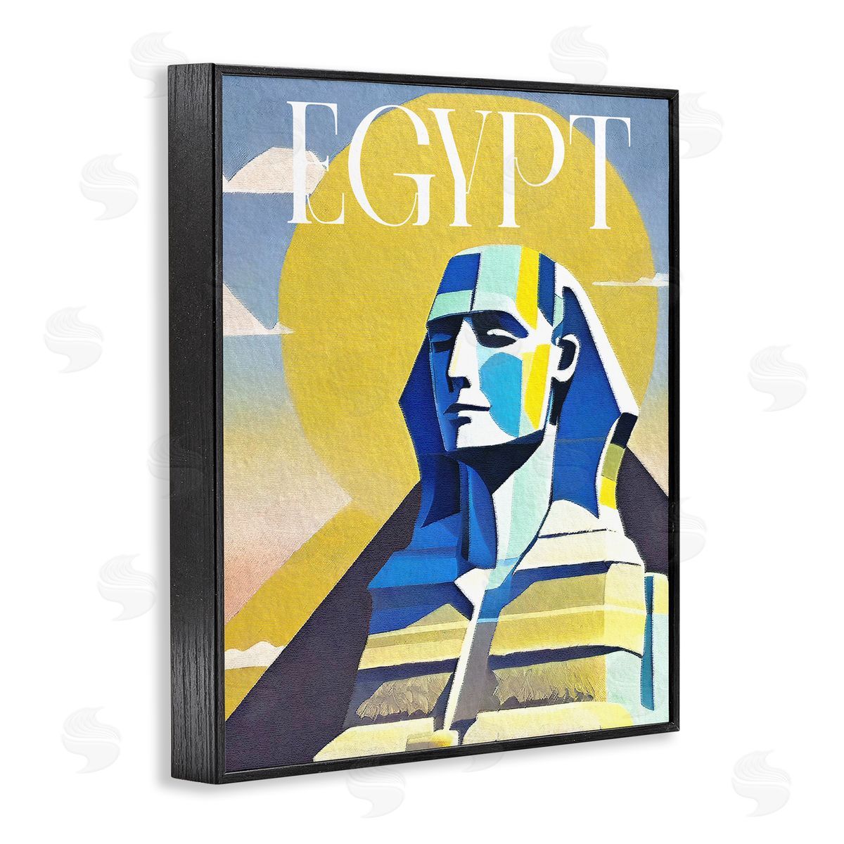 Stupell Studio Egypt Sphinx Landmark Black Framed Giclee Wall Art Print