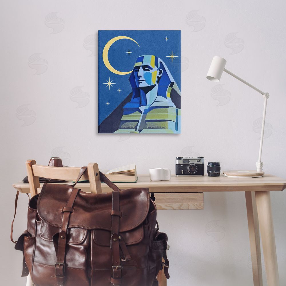 Stupell Studio Sphinx with Moon Canvas Wall Art Print in Room