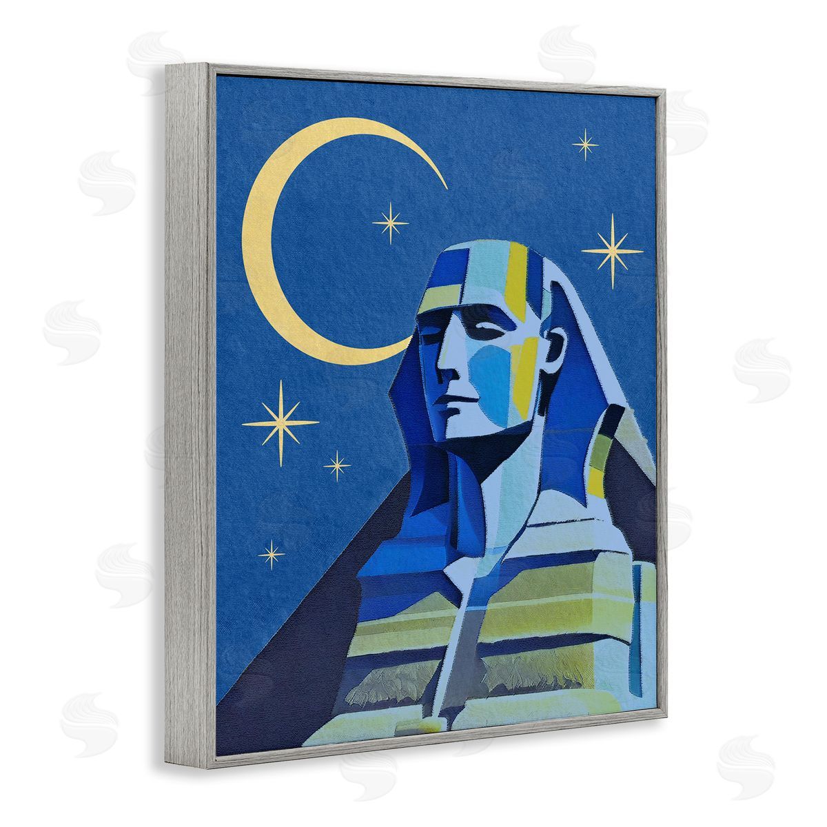 Stupell Studio Sphinx with Moon Gray Framed Giclee Wall Art Print