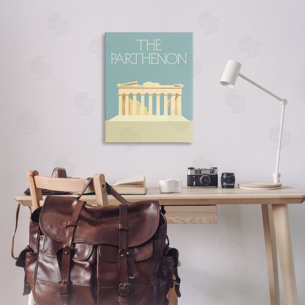 Stupell Studio Parthenon Landmark View Canvas Wall Art Print in Room