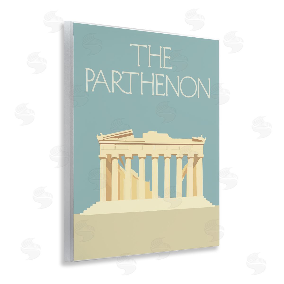 Stupell Studio Parthenon Landmark View Wooden Wall Plaque Art Print