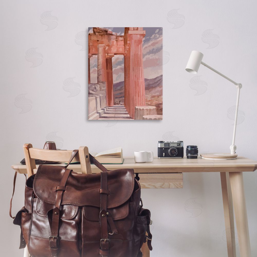 Stupell Studio Greek Architecture View Canvas Wall Art Print in Room