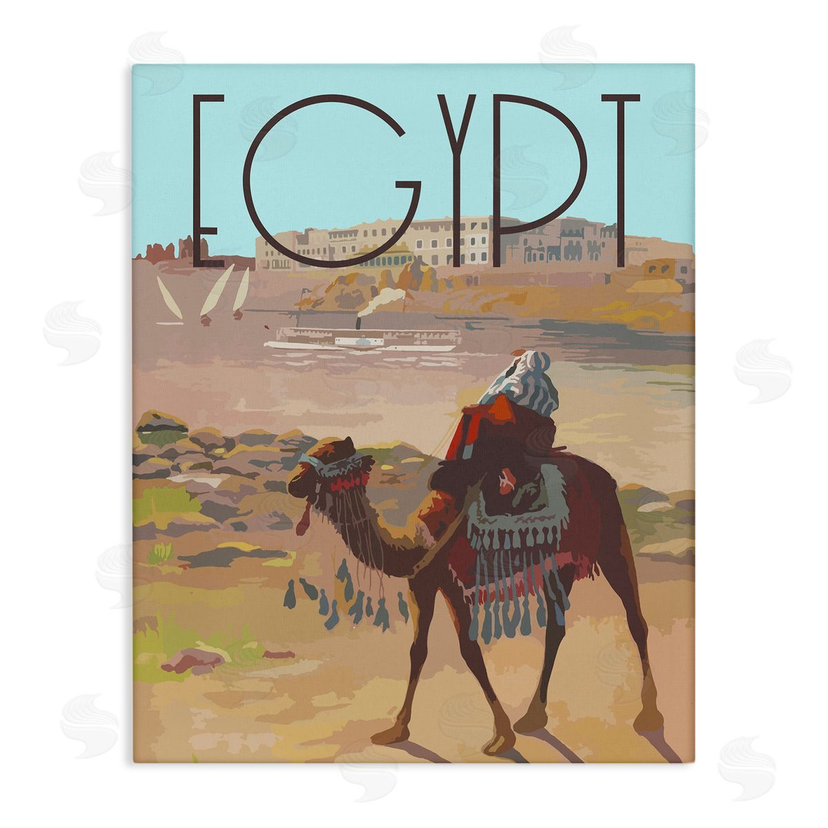 Stupell Studio Egypt Camel Scene Canvas Wall Art Print