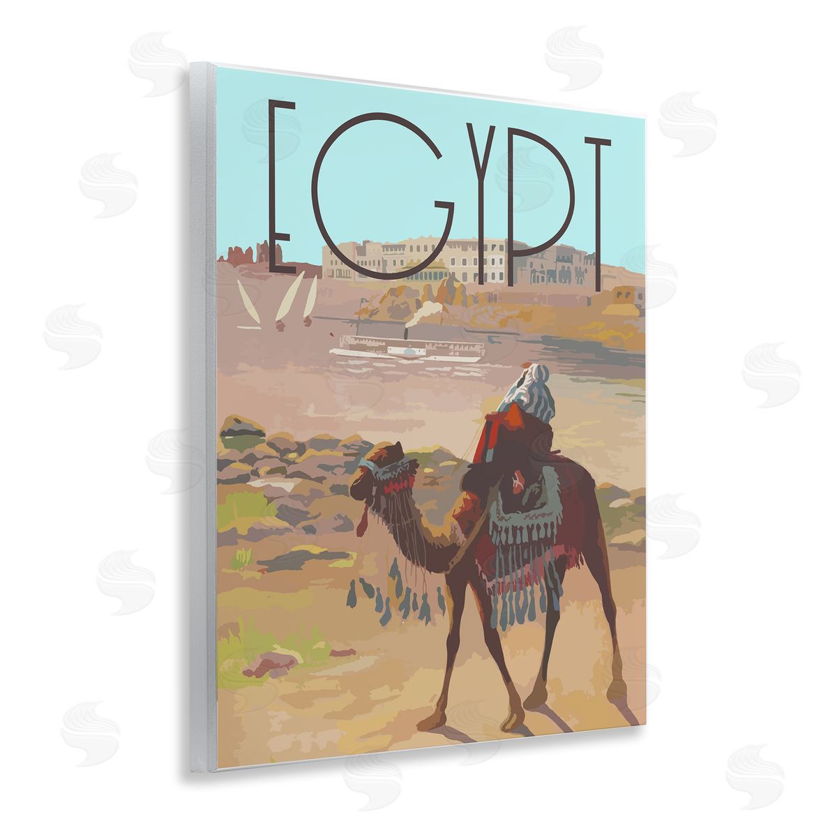 Stupell Studio Egypt Camel Scene Wooden Wall Plaque Art Print