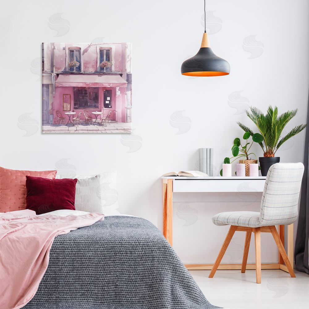 Steve Hunziker Pinkish Delight Café Canvas Wall Art Print in Room