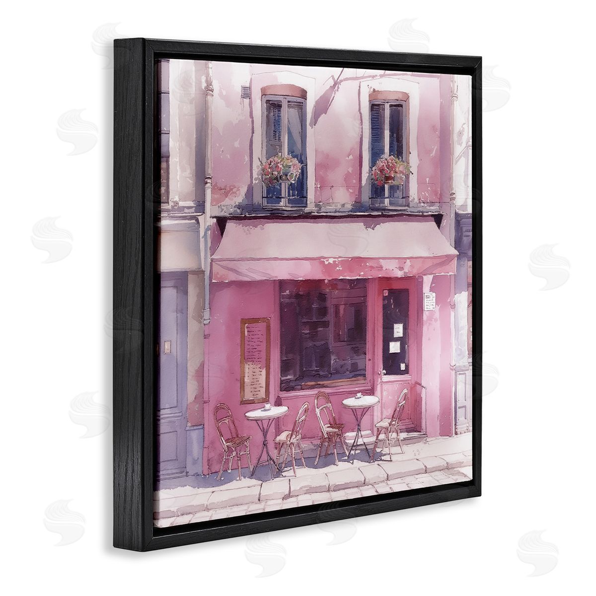 Steve Hunziker Pinkish Delight Café Black Floating Frame Canvas Wall Art Print