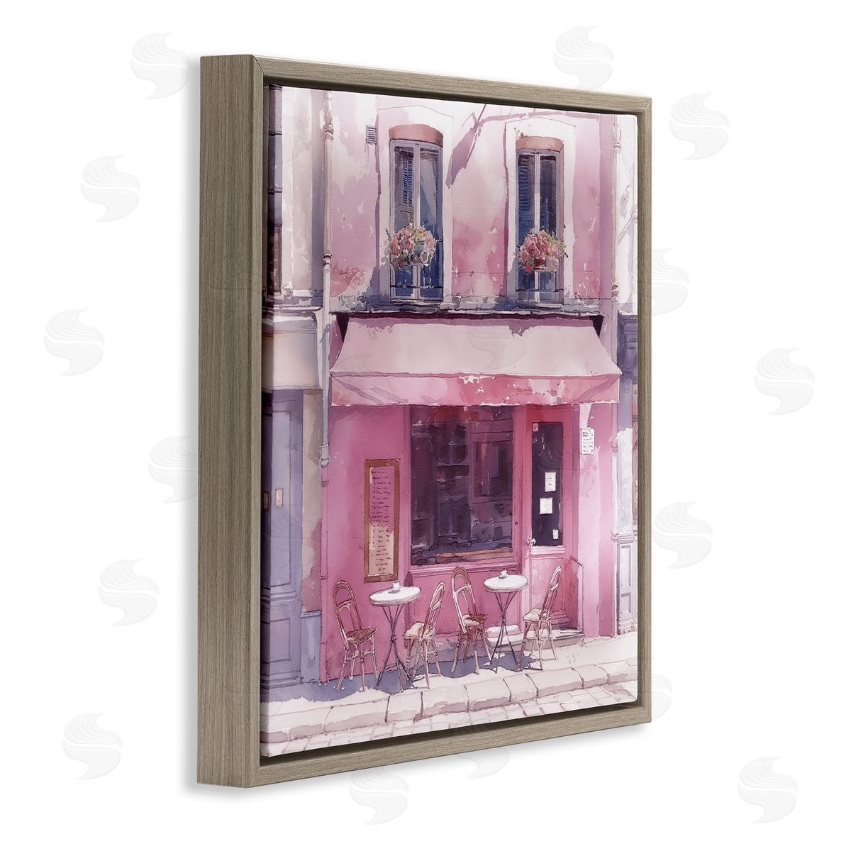 Steve Hunziker Pinkish Delight Café Brown Floating Frame Canvas Wall Art Print