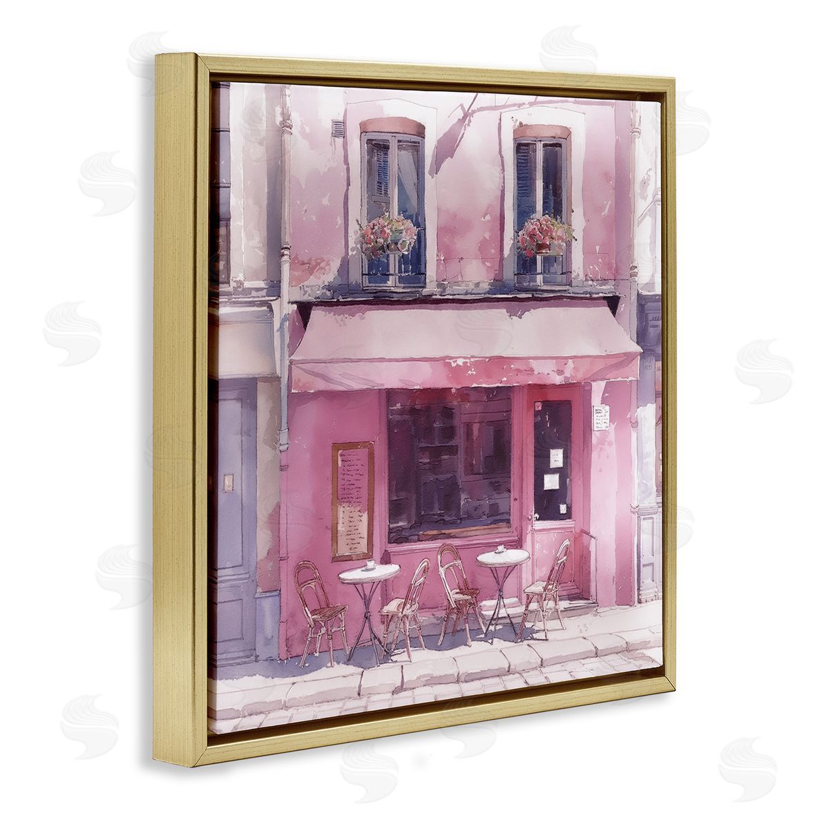 Steve Hunziker Pinkish Delight Café Gold Floating Frame Canvas Wall Art Print