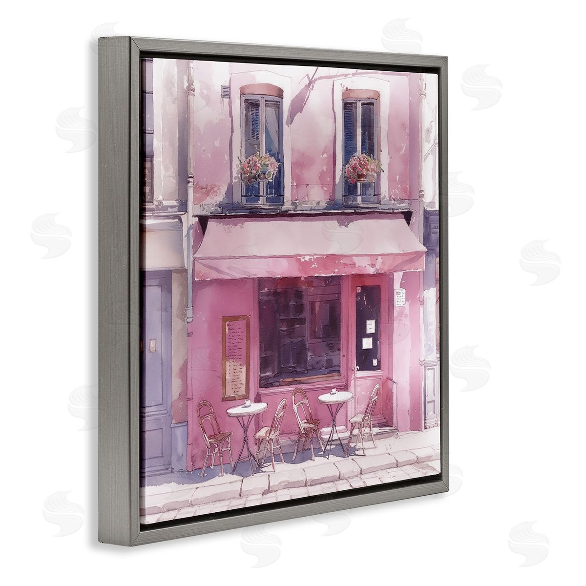 Steve Hunziker Pinkish Delight Café Gray Floating Frame Canvas Wall Art Print