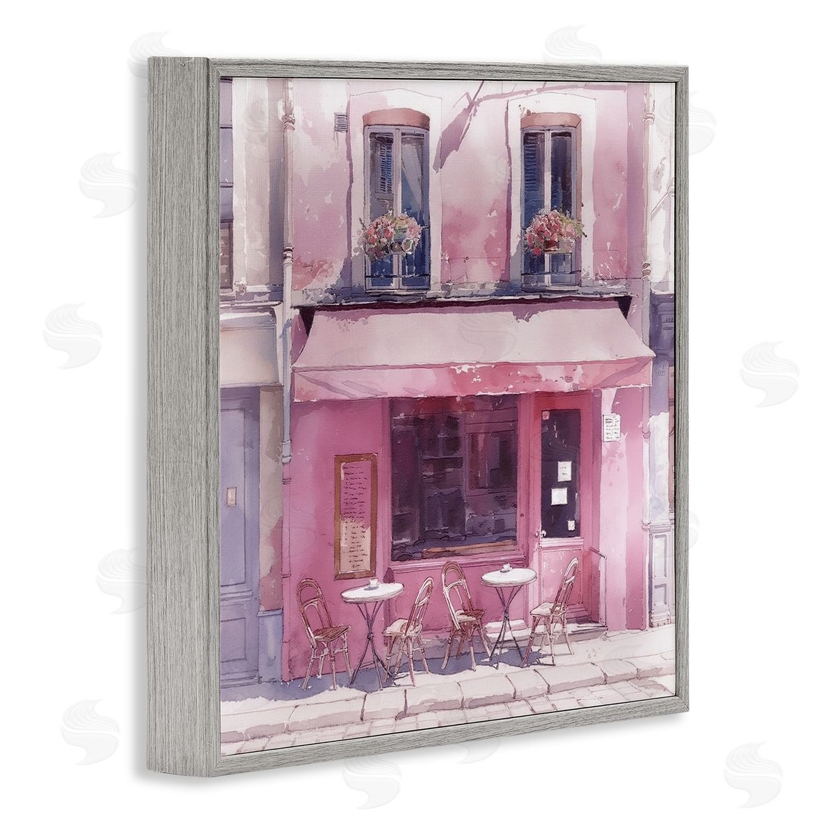 Steve Hunziker Pinkish Delight Café Gray Framed Giclee Wall Art Print