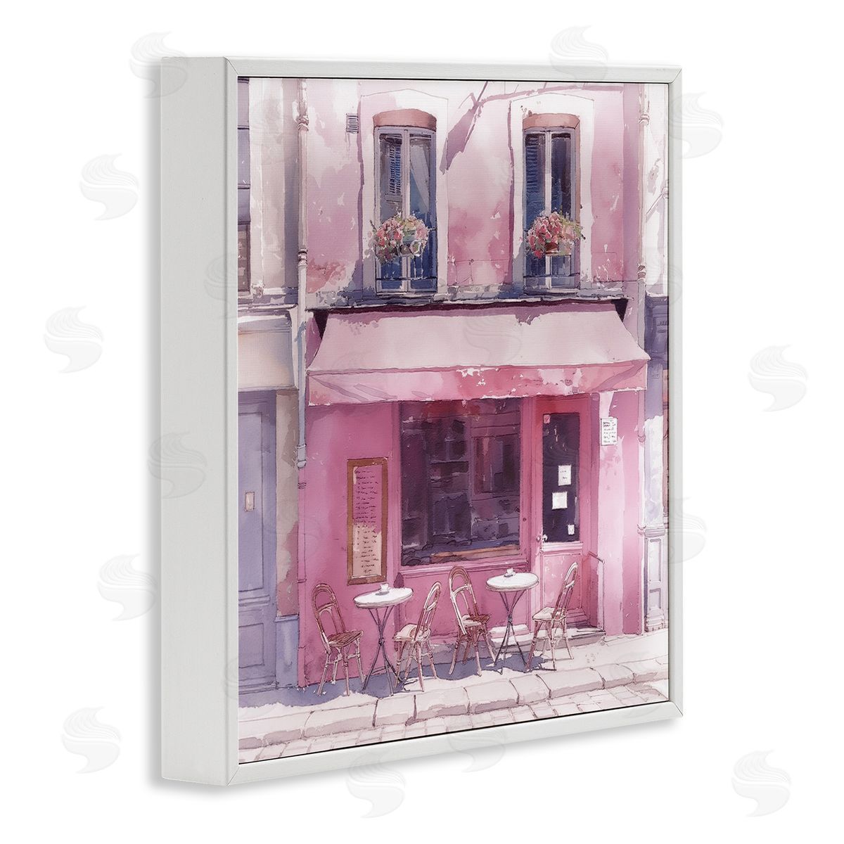 Steve Hunziker Pinkish Delight Café White Framed Giclee Wall Art Print